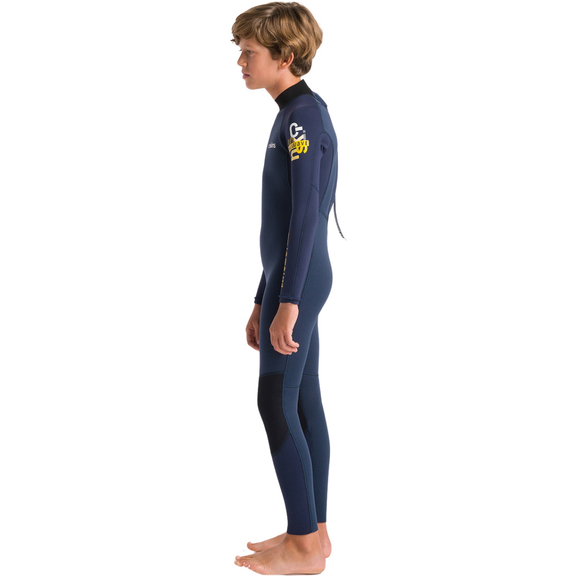 2026 C-Skins Junior NuWave Element 3/2mm Back Zip Wetsuit C-NEL32STJ - Bluestone / Slate / Multi